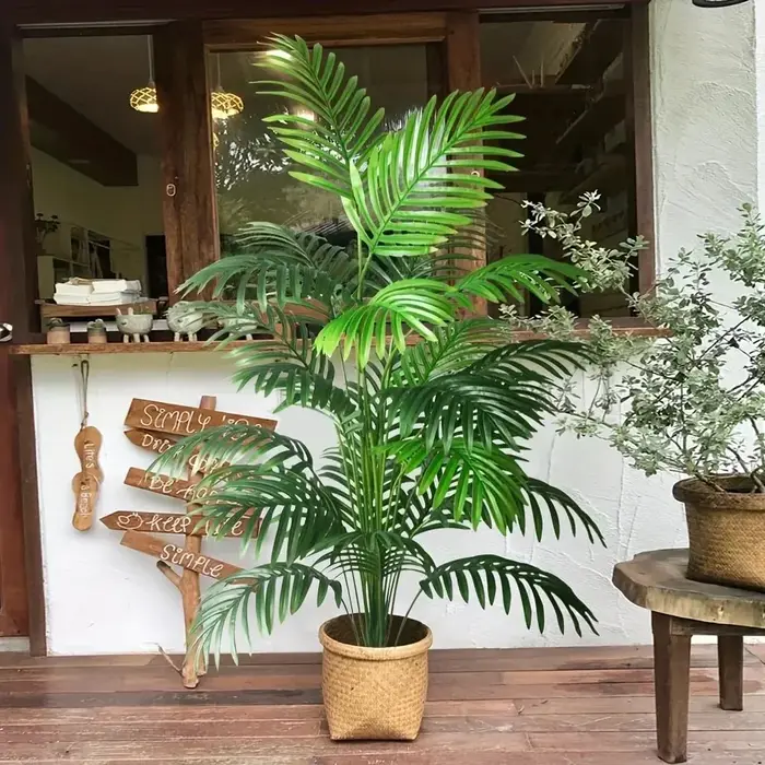 1/2 grandes plantes artificielles - Palmier à feuilles vertes denses