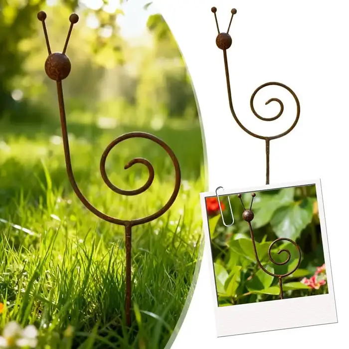 Support de plante en métal rustique en forme d'escargot