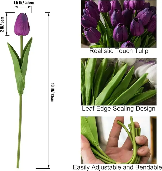 12 tulipes artificielles
