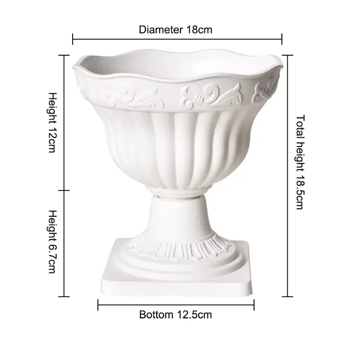 Nouveau pot de fleurs extérieur grand format 1 pièce, style colonne romaine, pour balcon et maison, 