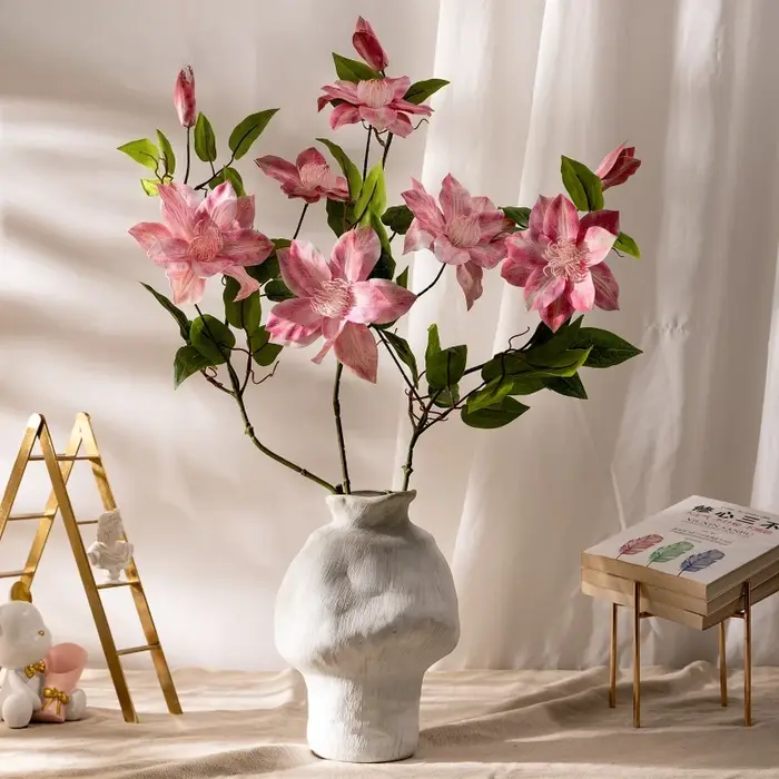 5 pièces de fleurs artificielles en plastique de 86 cm