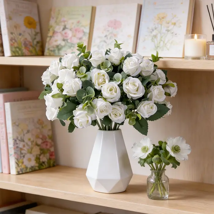 Roses artificielles en soie