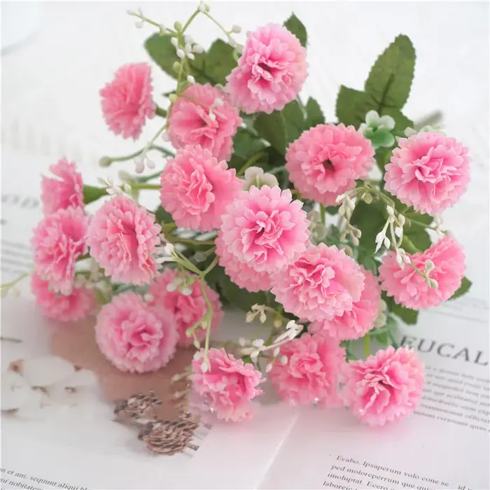 Bouquet de Fleurs Artificielles Roses dans un Vase, Fausse Plante, Décoration pour Table de Mariage,