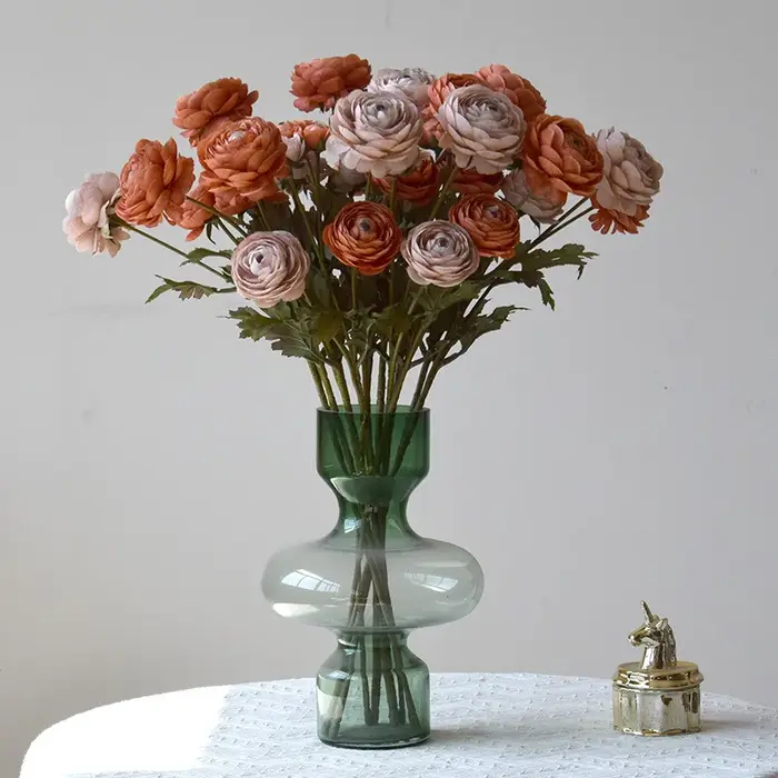 8 pièces de fleurs artificielles classiques européennes en soie