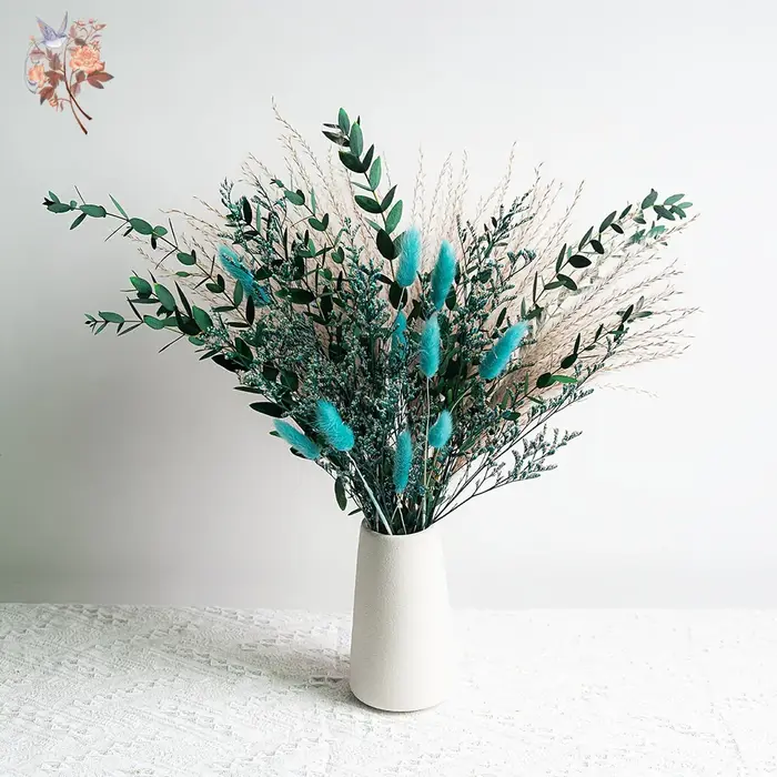 Bouquet de fleurs séchées naturelles bleues