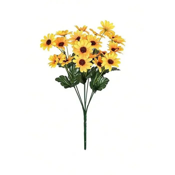 Fleur artificielle Soie Jaune Petite Marguerite Haute Qualité Mariage Bouquet De Mariée Maison vase table Bricolage Cadeau Boîte Scrapbook Décoration