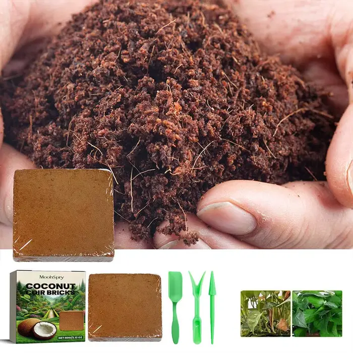 Brique de fibres de coco - Substrat de terreau organique