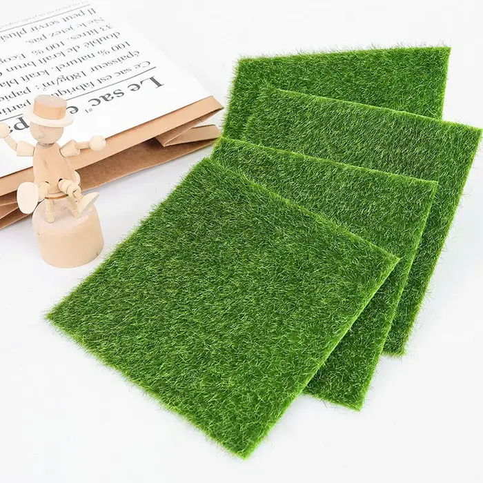 3 pièces d'herbe de jardin féerique, décoration de maison jouet, micro herbe artisanale artificielle