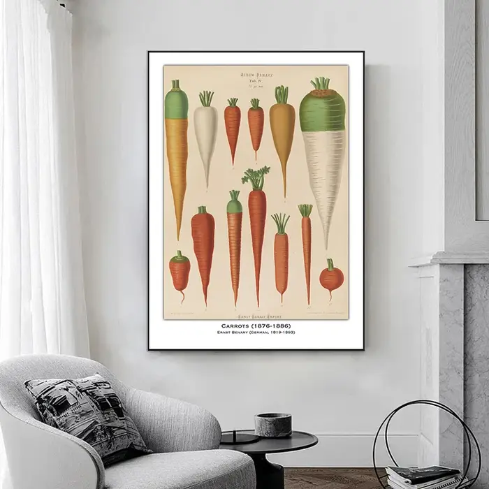 Affiche d'illustration d'étude botanique de Fruits et légumes Vintage