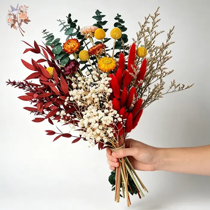 Bouquet de fleurs séchées naturelles, arrangement floral réel, décoration pour la maison, salon, chambre à coucher, style vintage rustique, cadeau de mariage, accessoire photo