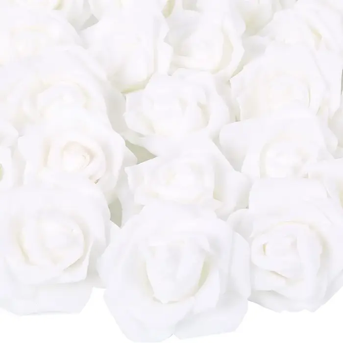 100 pièces Simulation fleurs 7cm mousse Roses tête bricolage mariée tenant fleur mariage décoration 