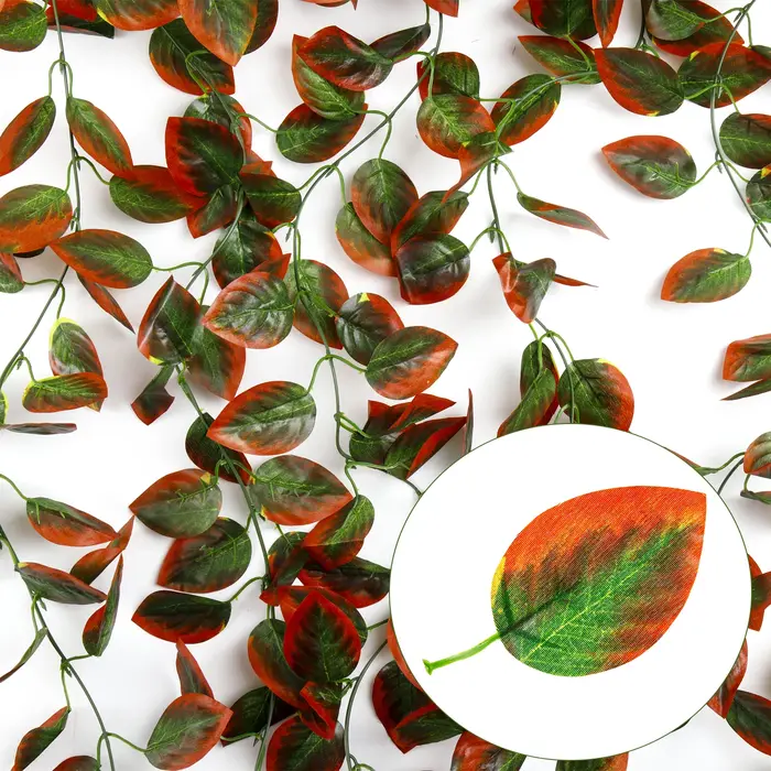 Guirxiété de Feuilles de Lierre Artificielles en Rotin