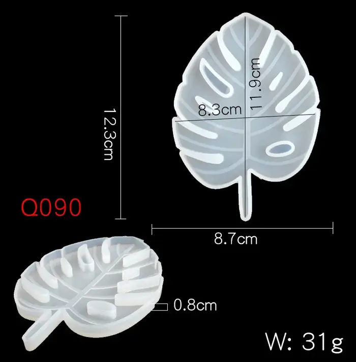 Moule en silicone feuille d'érable/feuille d'éventail, résine UV, fleur sèche, coussin de tasse, décoration de maison, moule de décoration
