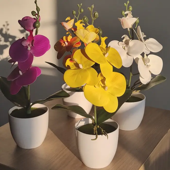 Bonsaï simulé papillon orchidée artificielle plante en pot bureau Table à manger maison