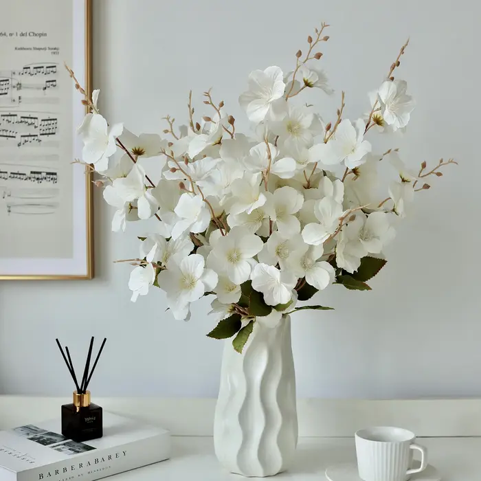 Fleurs artificielles soie Magnolia extérieur cour et jardin mariage mariée Bouquet Vase pour la décoration intérieure Festival fête couronne bricolage cadeau