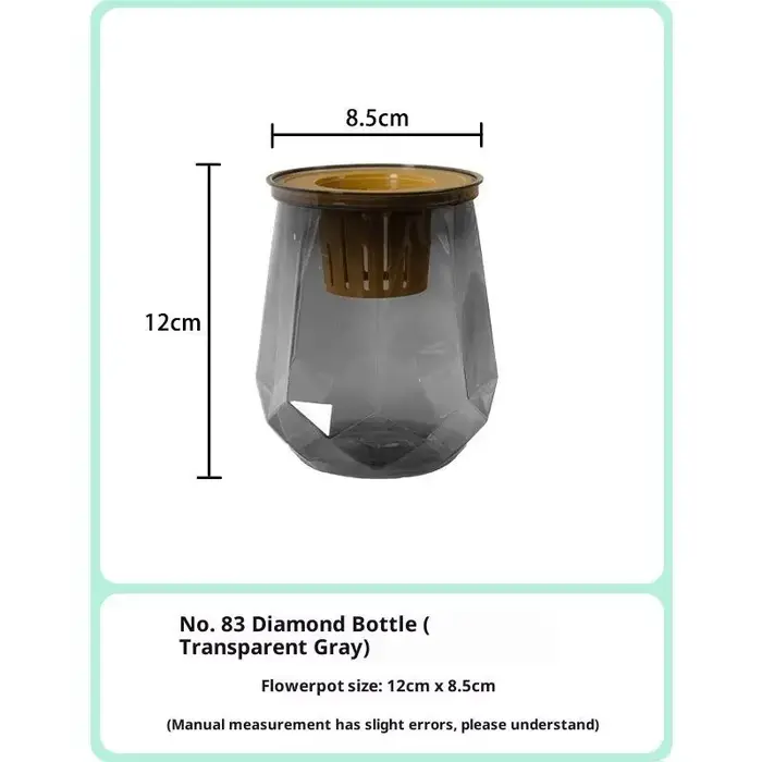 Mini Pot de fleur à arrosage automatique, Pots de plantes en plastique Transparent, Vase de jardiniè