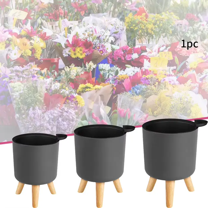 Pot de fleur rond sur pied