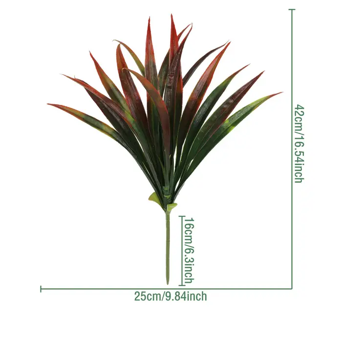Lot d'herbe de gladiolus artificielle 3 pièces, Bouquet de fausses verdure, fausses plantes réaliste