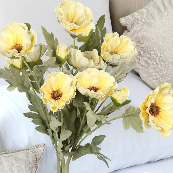 Fleur de coquelicot artificielle en fausse soie