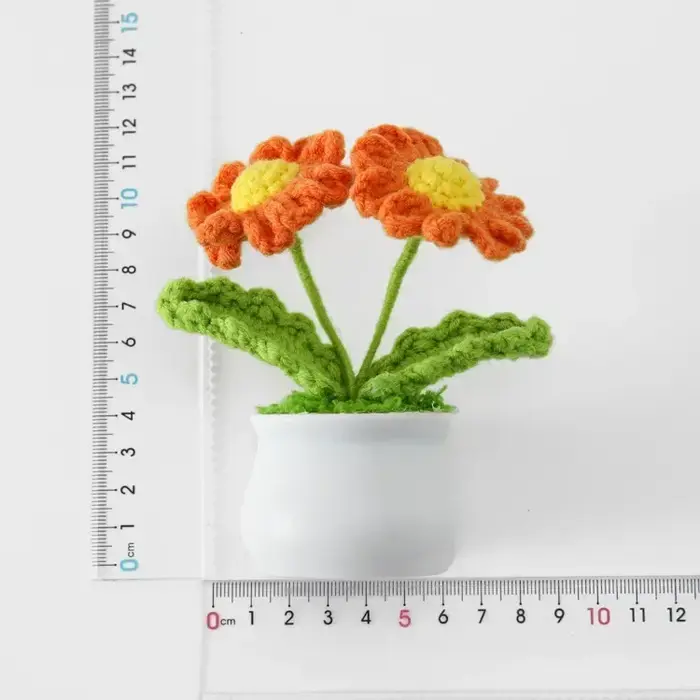 Mignon marguerite Crochet fleurs en pot tissé fleur créative