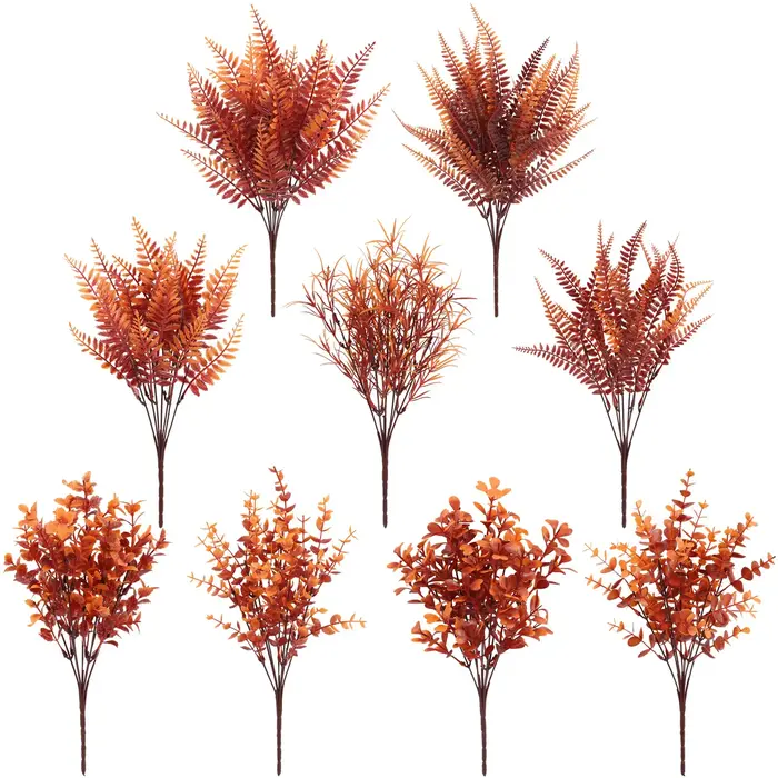 Fleurs artificielles d'automne résistantes aux UV, plantes grimpantes en plastique, fausses fleurs pour Thanksgiving, mariage, décoration de jardin extérieur