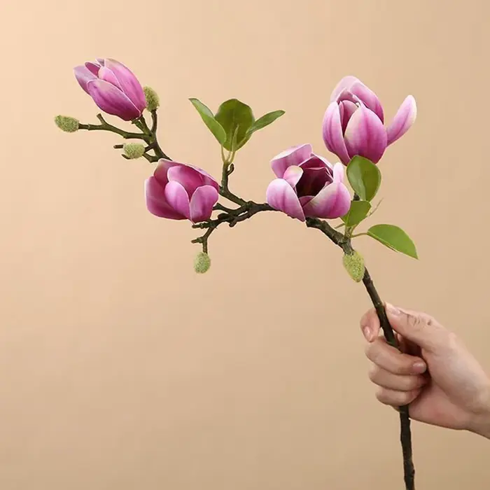 Bouquet de fleurs artificielles InjMagnolia, accessoires photo bricolage, bouquet de mariée de maria