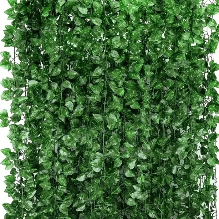 Guirlande de feuilles de lierre artificielles vertes