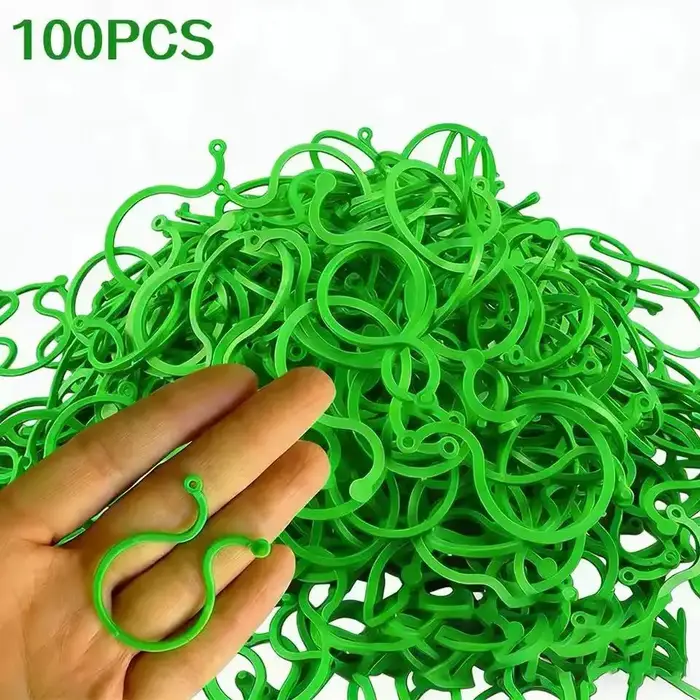 100 attaches pour plantes grimpantes, clips de fixation pour treillis de tomates, attaches en plasti