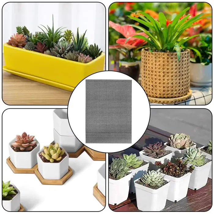 Trou de Pot de fleur, tampon en maille, outil de bonsaï, feuille de maille, trou de Pot de fleur, fi