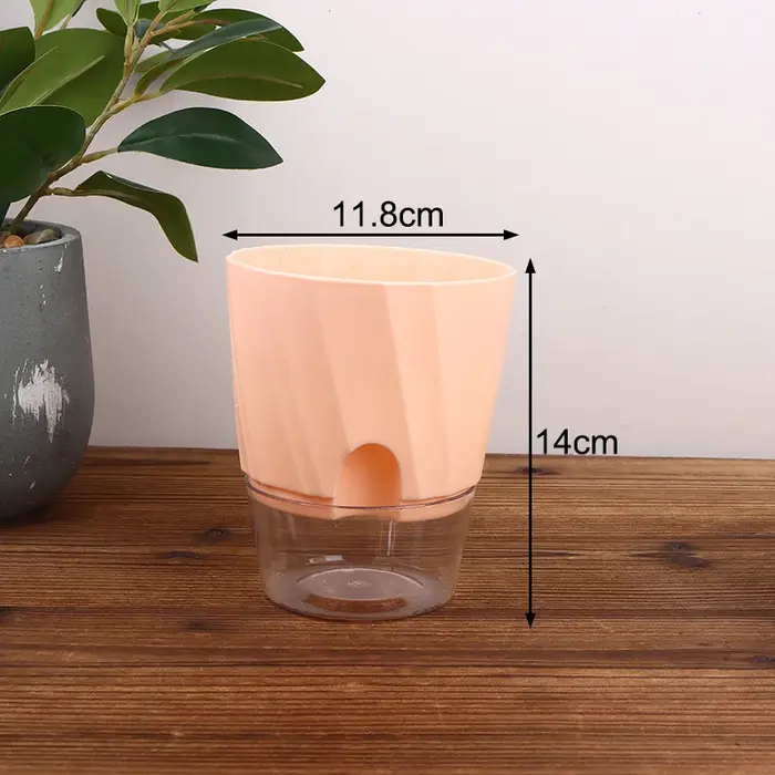 Pot de fleurs hydroponique intelligent à absorption automatique d'eau, transparent, double couche, e