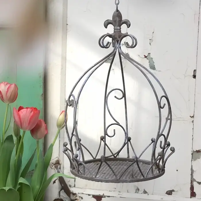 Panier suspendu de modélisation de couronne, Pot de fleurs suspendu de pays américain, Pot de plante