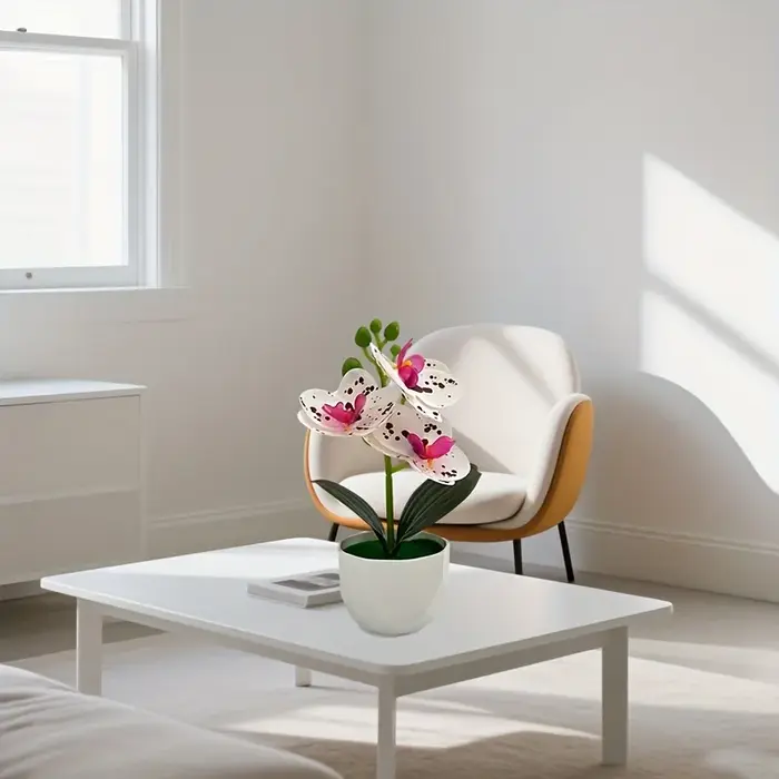3 orchidées Phalaenopsis artificielles avec pot