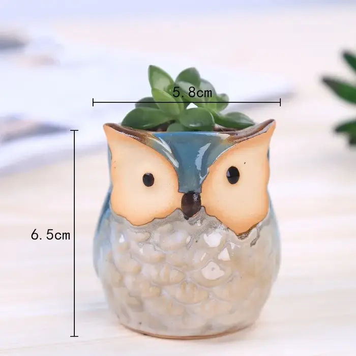Mini pot de fleurs en céramique créatif avec trou