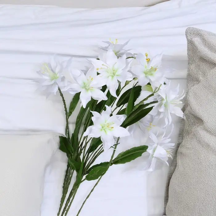 Fleurs artificielles de lys Double couche de 28 pouces