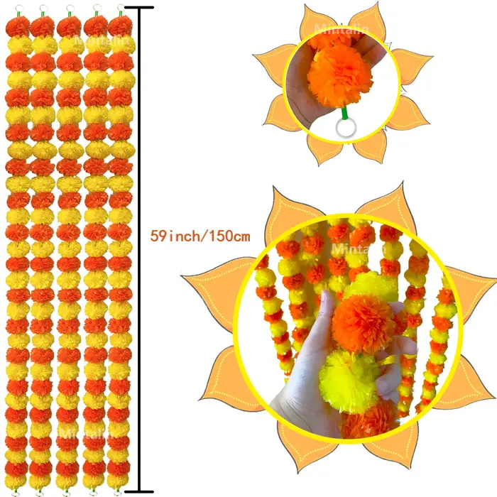 Guirlande de fleurs de souci avec fleurs зo