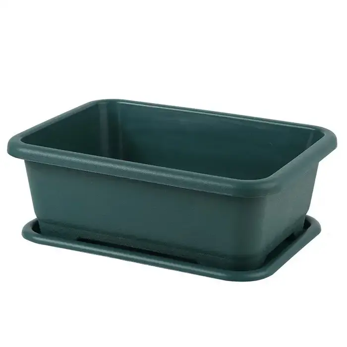 Jardinière rectangulaire incassable et résistante aux chocs avec trous de drainage