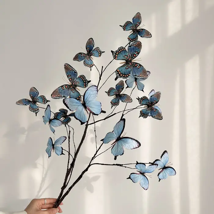 Fleurs papillon artificielles de 27.6 pouces
