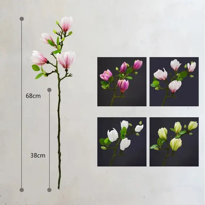 Fleur de Magnolia Artificielle à Branche Unique
