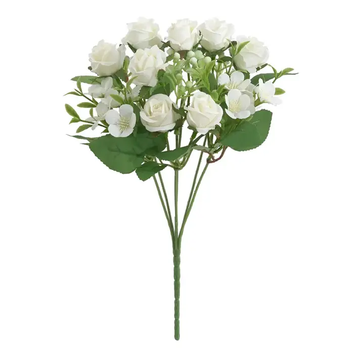 Simulation d'aloès vert fleurs 8 têtes Elsa petit Bouquet de roses décoration de mariage fausse fleur
