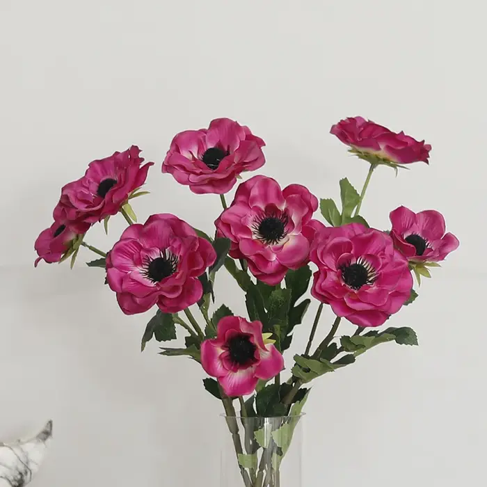 Fausses fleurs d'anémone à 3 têtes