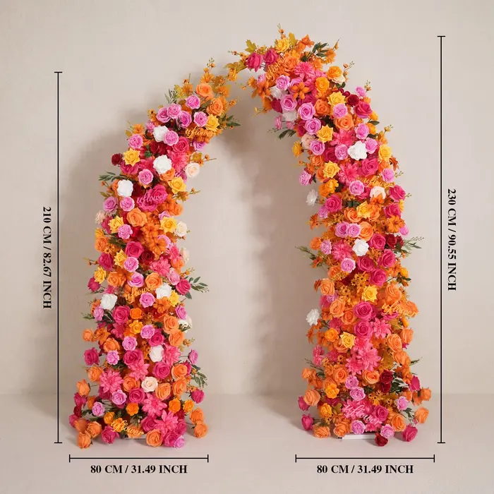 Arche de fleurs artificielles Uflower Orchid Red pour mariage