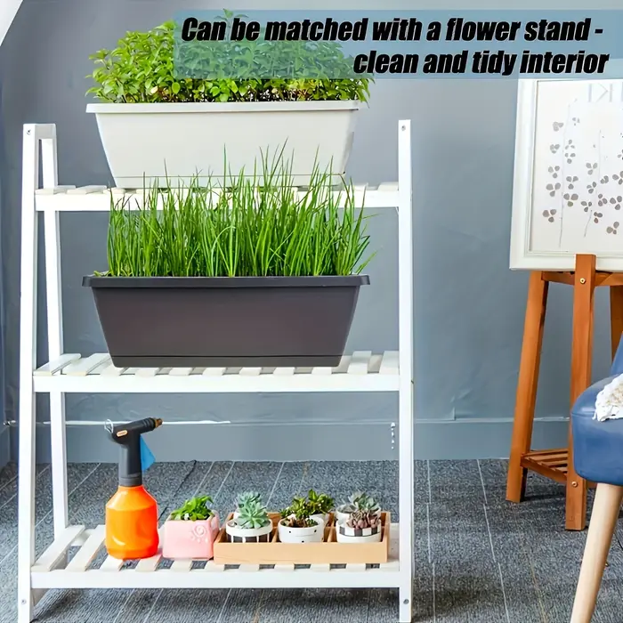 3 pièces fenêtre boîte planteur Rectangle plante conteneurs décors avec trous de Drainage Pot de fleur Pot