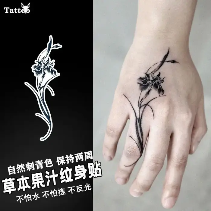 Autocollants de tatouage de jus de plantes pour femmes
