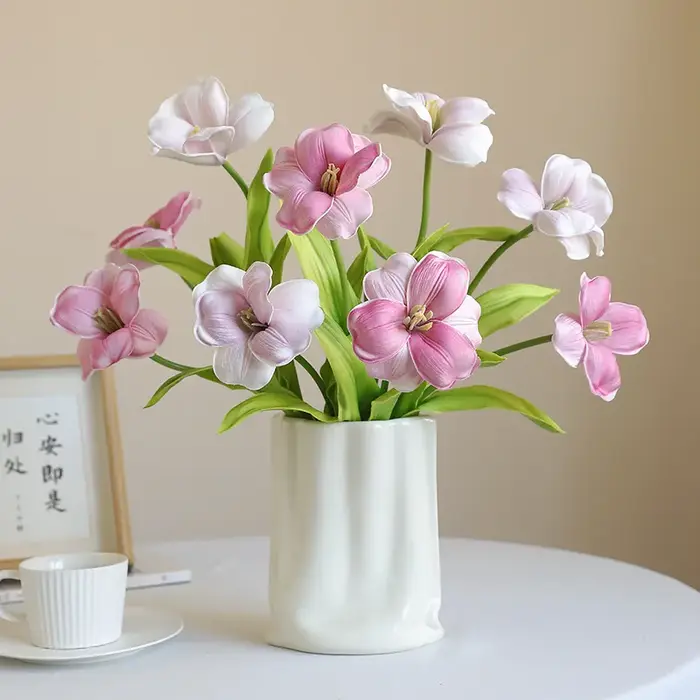 Fleur artificielle de tulipe ouverte de 20 pouces