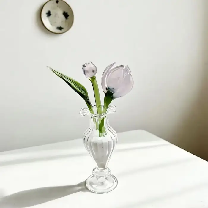 Fleur en verre soufflée à la main