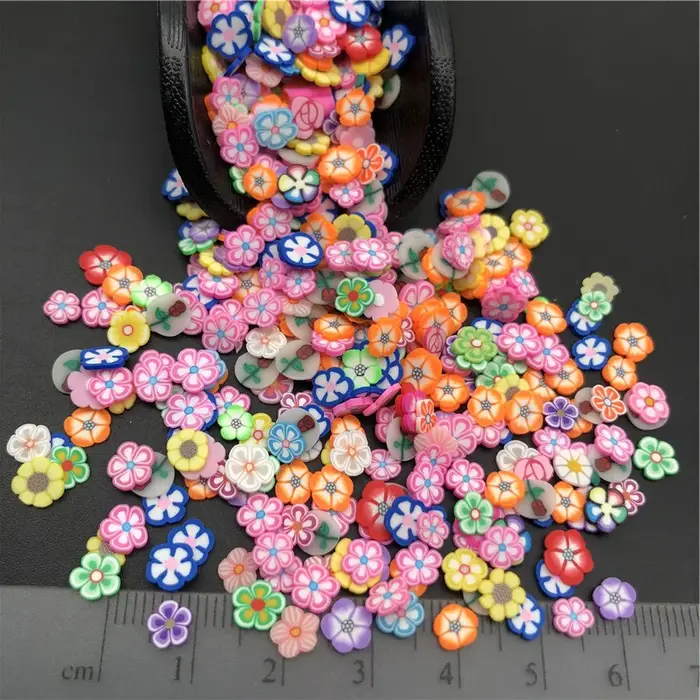 Mélange de fleurs en argile polymère, 50g, saupoudrage pour enfants, bricolage, argile douce pour ar