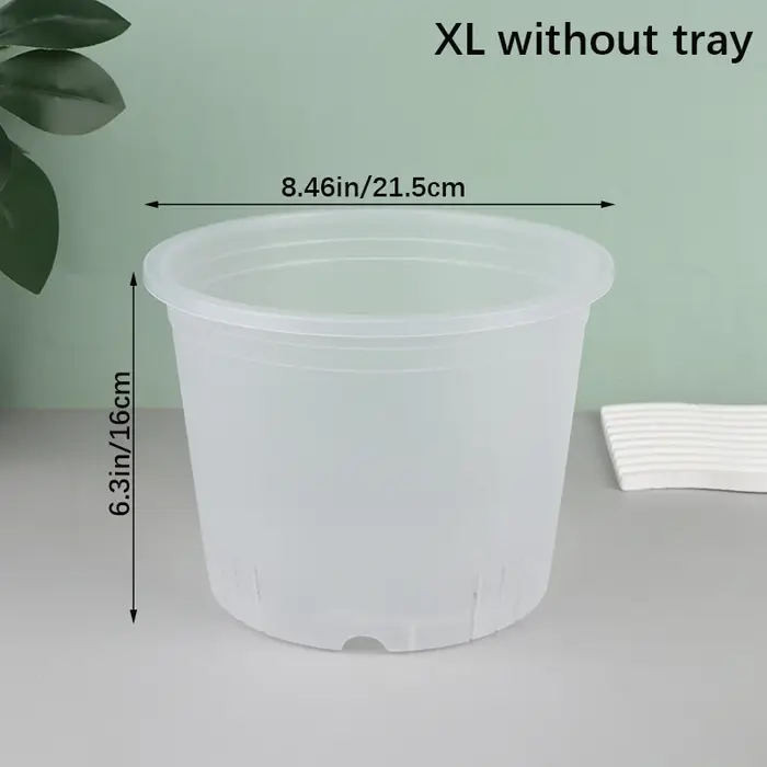 Pot d'orchidée rond Transparent avec/sans plateau