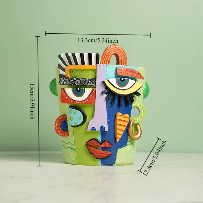 Pot de fleur de visage abstrait, jardinière décorative, Vases Picasso, support de plantes succulente