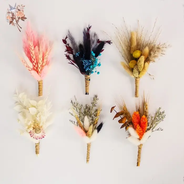 6 paquets de petites fleurs séchées faites à la main
