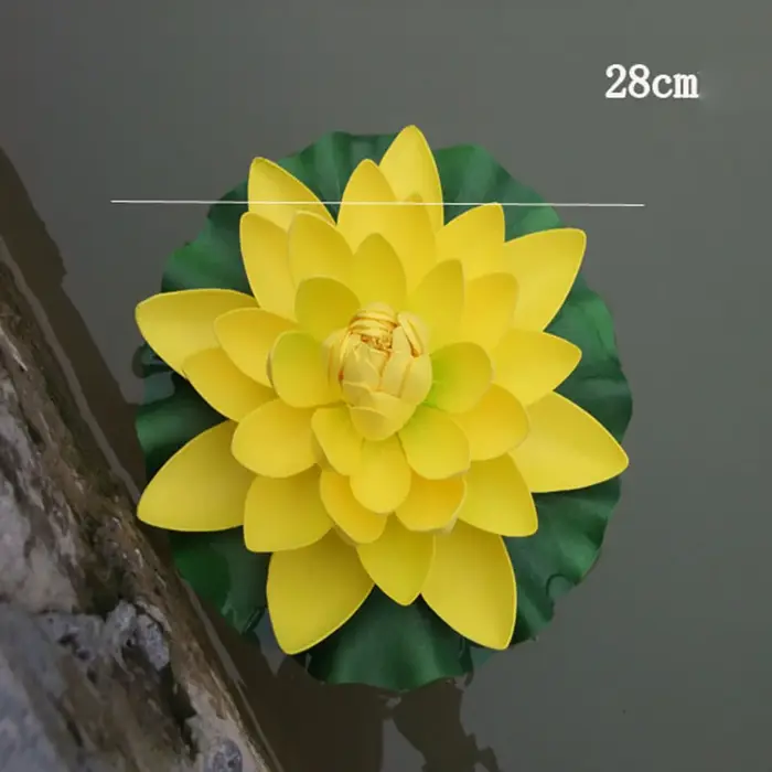 Grandes fleurs de lotus artificielles flottantes pour étangs - Décorations réalistes de nénuphars de